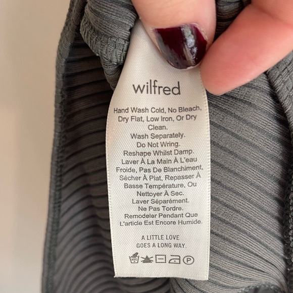 Wildred Aritzia high neck ribbed bodysuit green/gray S - Picture 3 of 4